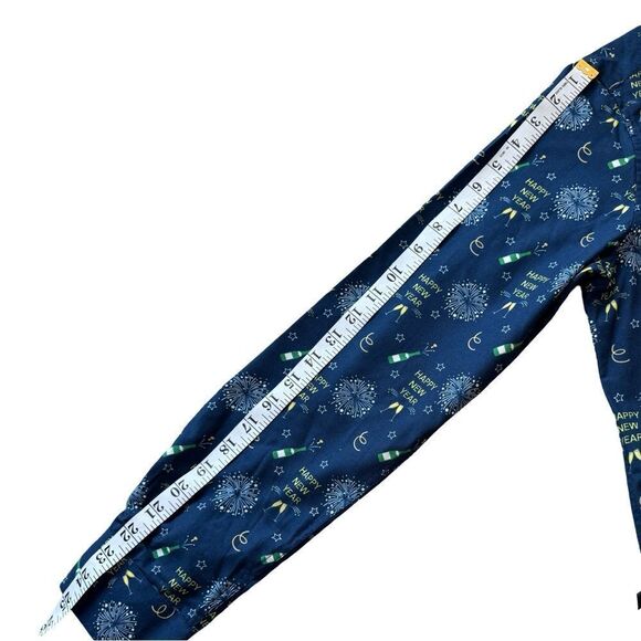 Simon Banks Happy New Year Holiday Collection Button Down Shirt Size M 15.5 - Picture 9 of 9